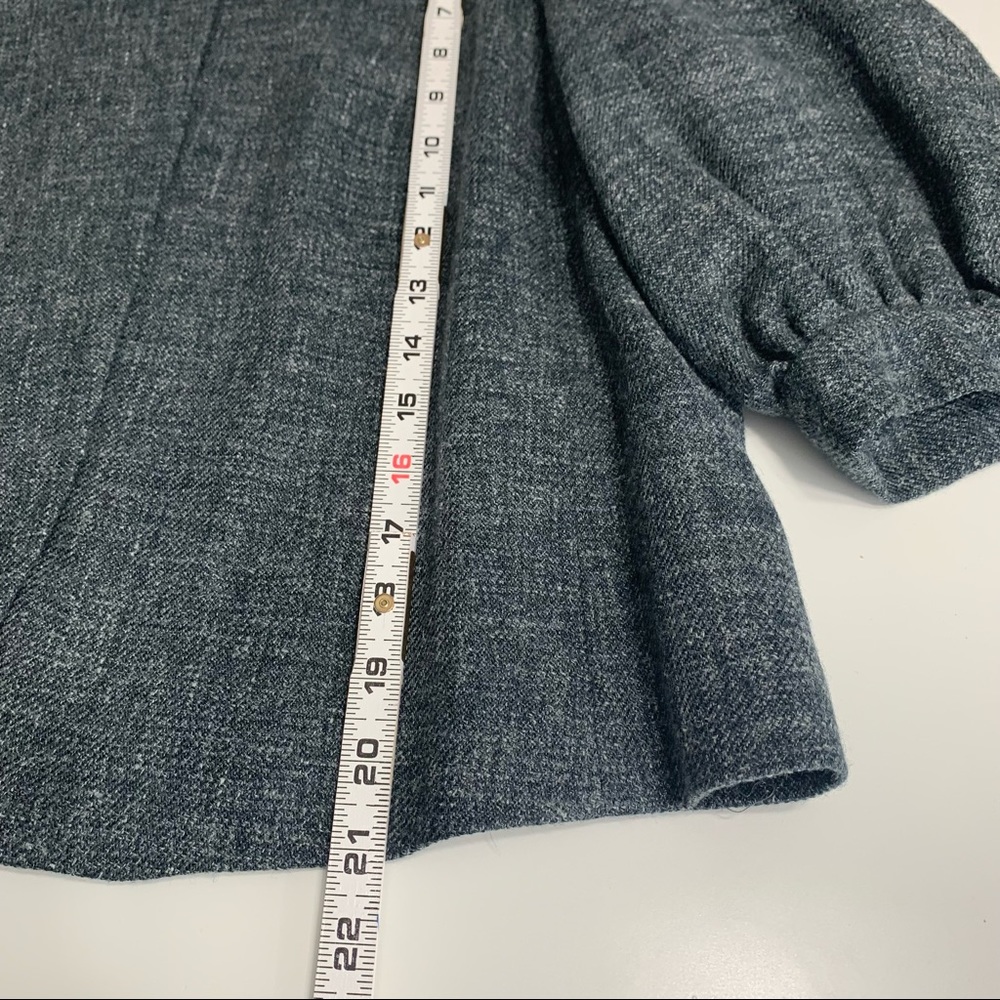 Banana Republic Women’s Gray Wool Hemp Blend Tweed Cropped Swing Jacket Size 14 - Picture 8 of 14